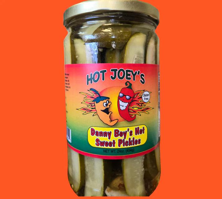 Hot Joey's Danny Boy's Hot Sweet Pickle Spears 24oz