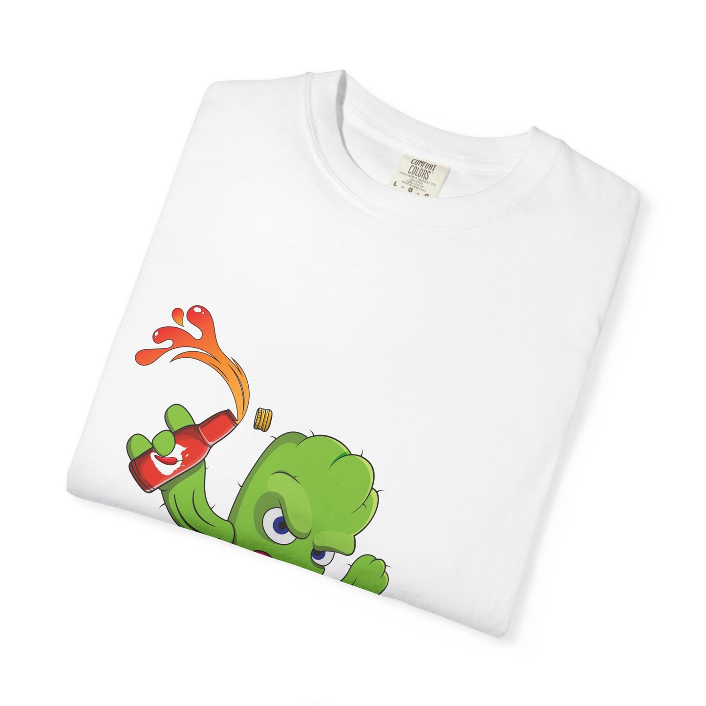 Fiery Cactus Cartoon T-Shirt – Hot Sauce Squeeze Plant Tee