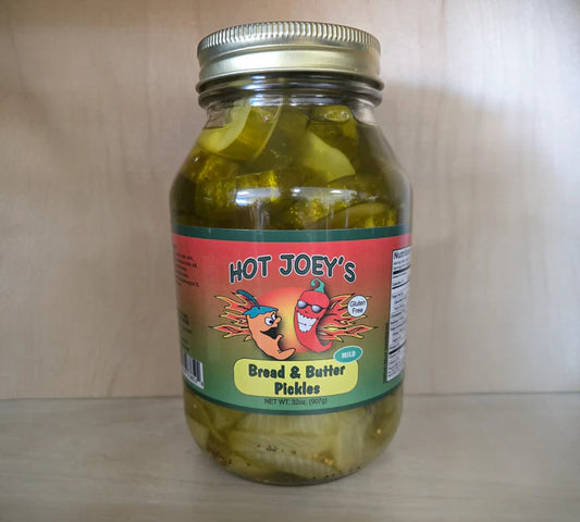 Hot Joey's Thick Cut Mild Bread And Butter Pickles 32oz