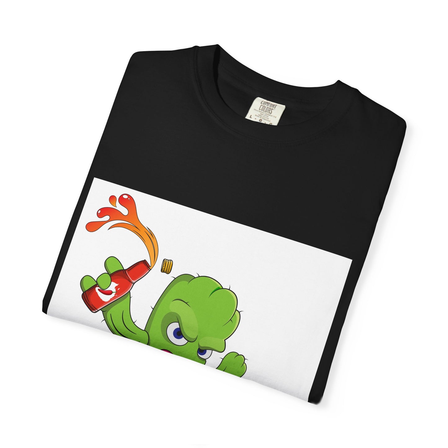 Fiery Cactus Cartoon T-Shirt – Hot Sauce Squeeze Plant Tee