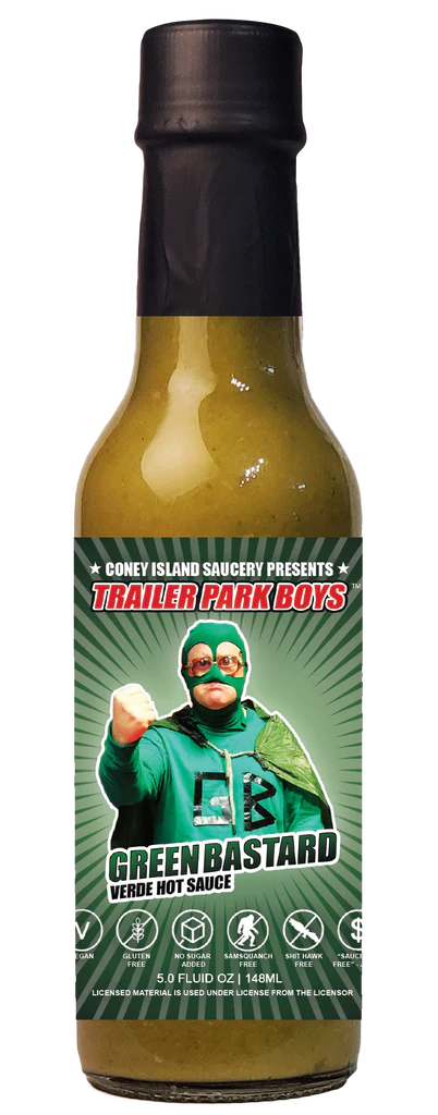 Coney Island Saucery Trailer Park Boys Green Bastard Verde Hot Sauce